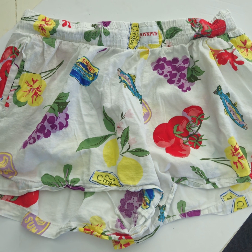 Joyspun Fruit & Sardine Print Pajama Set - Mediterranean Maximalist